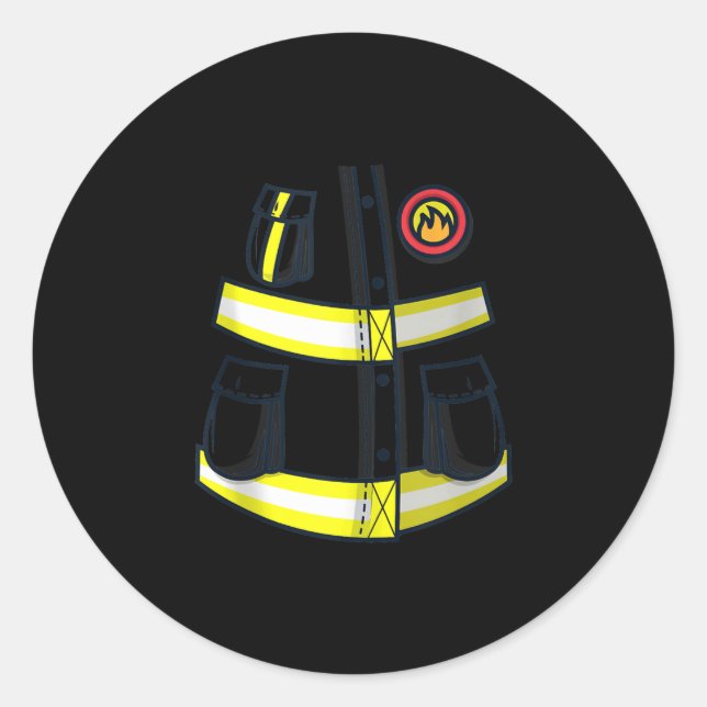 Fireman Firefighter Costume Halloween Runder Aufkleber (Vorderseite)