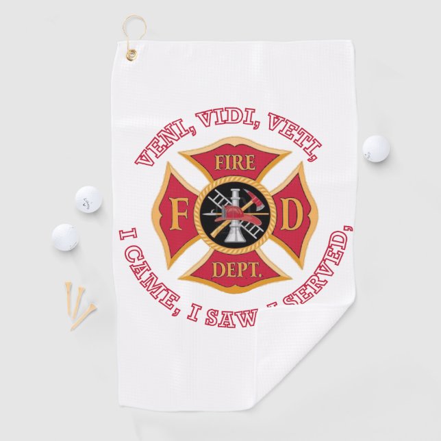 FIREMAN FIREFIGHTER GOLF TOWEL GOLFHANDTUCH (Insitu)