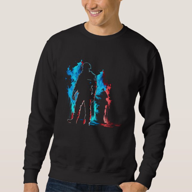 Fireman Flames Retro Fire Extinguisher Fire Depart Sweatshirt (Vorderseite)