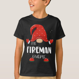 Fireman Gnome Matching Familie Weihnachten Pajama T-Shirt