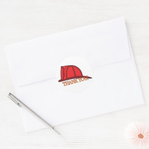 Fireman Hat Vielen Dank Runder Aufkleber