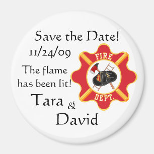 Fireman ist Save the Date! Magnet