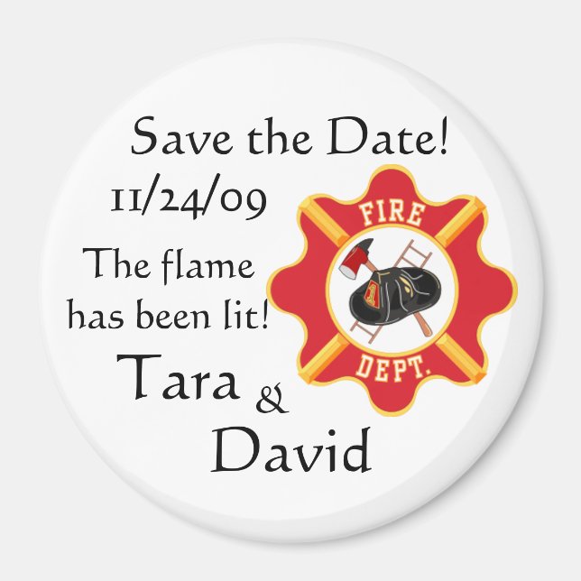 Fireman ist Save the Date! Magnet (Vorne)