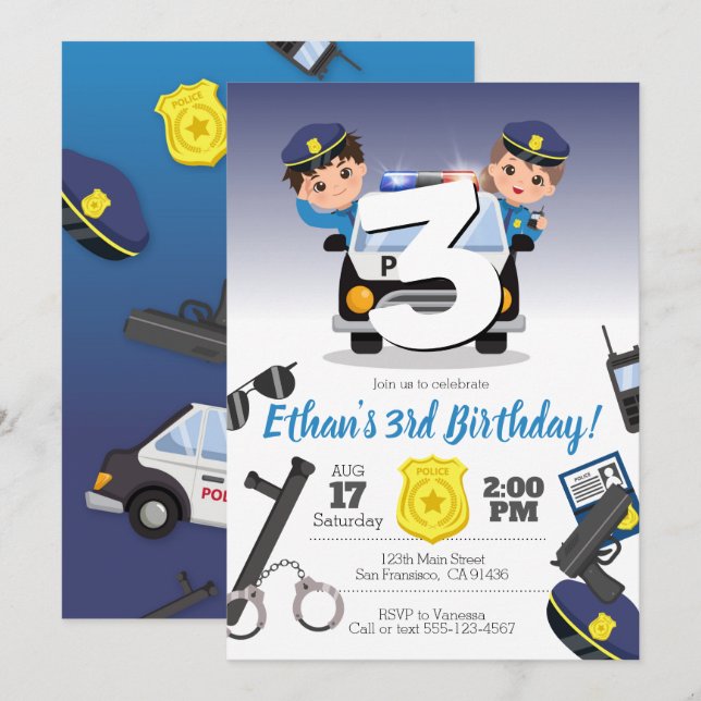 Fireman-Party Einladung (Vorne/Hinten)