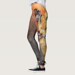 Fireman Personalisiert Station Nummer Firefighter Leggings