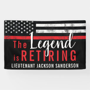Fireman Retirement Red Line Flag Feuerwehrmann Banner