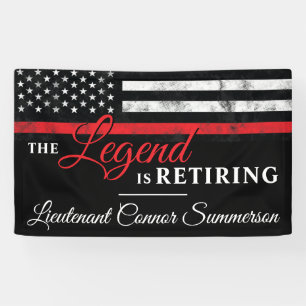 Fireman Retirement Red Line Flag Feuerwehrmann Banner