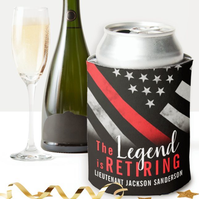 Fireman Retirement Red Line Flag Feuerwehrmann Dosenkühler (Von Creator hochgeladen)