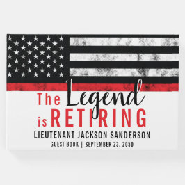 Fireman Retirement Red Line Flag Feuerwehrmann Gästebuch