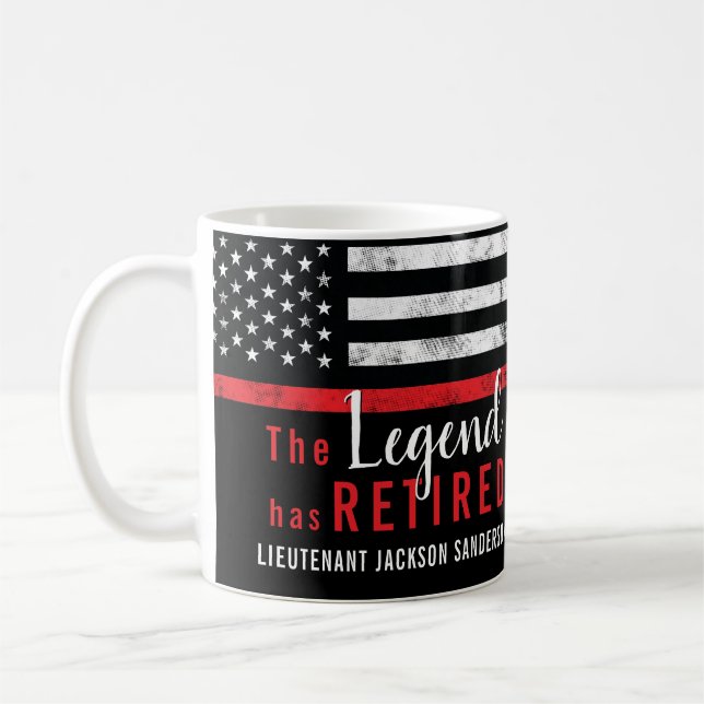 Fireman Retirement Red Line Flag Feuerwehrmann Kaffeetasse (Links)