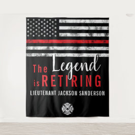 Fireman Retirement Red Line Flag Feuerwehrmann Wandteppich