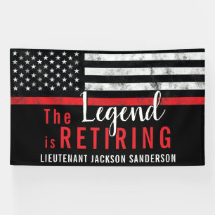 Fireman Retirement Thin Red Line Feuerwehrmann Banner