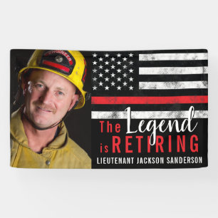 Fireman Retirement Thin Red Line Firefighter Foto Banner