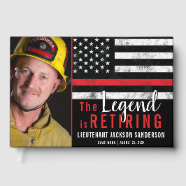Fireman Retirement Thin Red Line Firefighter Foto Gästebuch