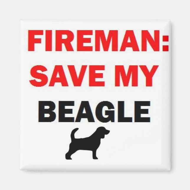 Fireman rettet meinen Beagle Magnet (Vorne)