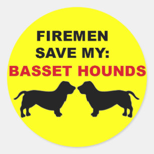 Fireman Rettete meine Basset Hounds Runder Aufkleber