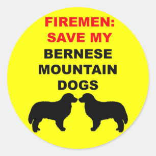 Fireman Rettete meine Berner Hunde Runder Aufkleber