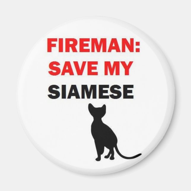 Fireman Rettete meine Siamkatze Magnet (Vorne)