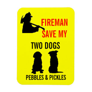 Fireman Rettete meine ZWEI Hunde Magnet