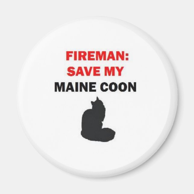 Fireman Rettete meinen Maine Coon Cat Magnet (Vorne)