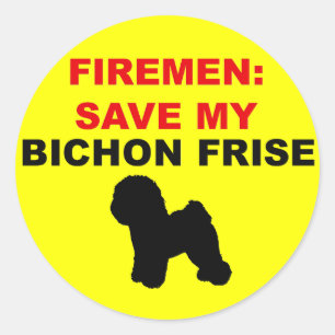 Fireman Rettete My Bichon Frise Runder Aufkleber