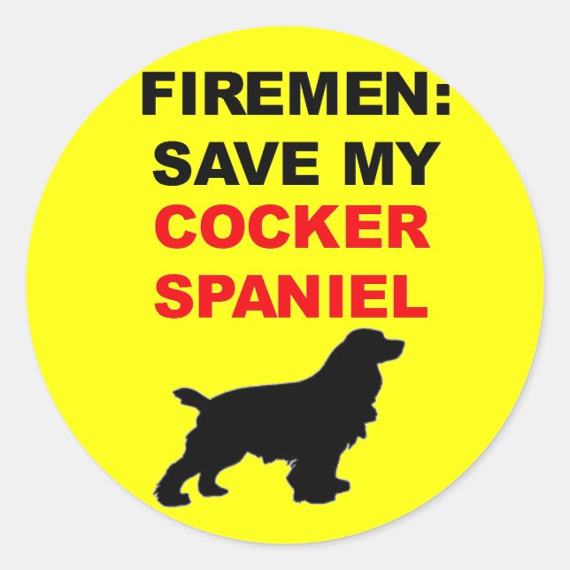 Fireman Rettete My Cocker Spaniel Runder Aufkleber (Vorderseite)