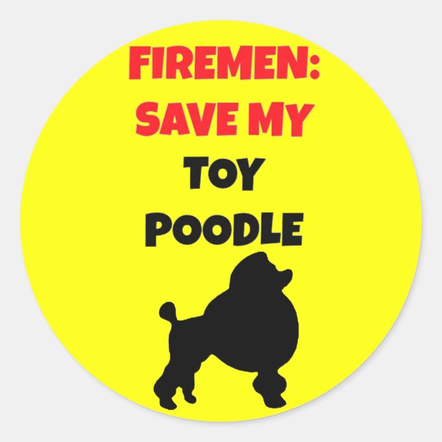 Fireman Rettete My Toy Poodle Runder Aufkleber (Vorderseite)
