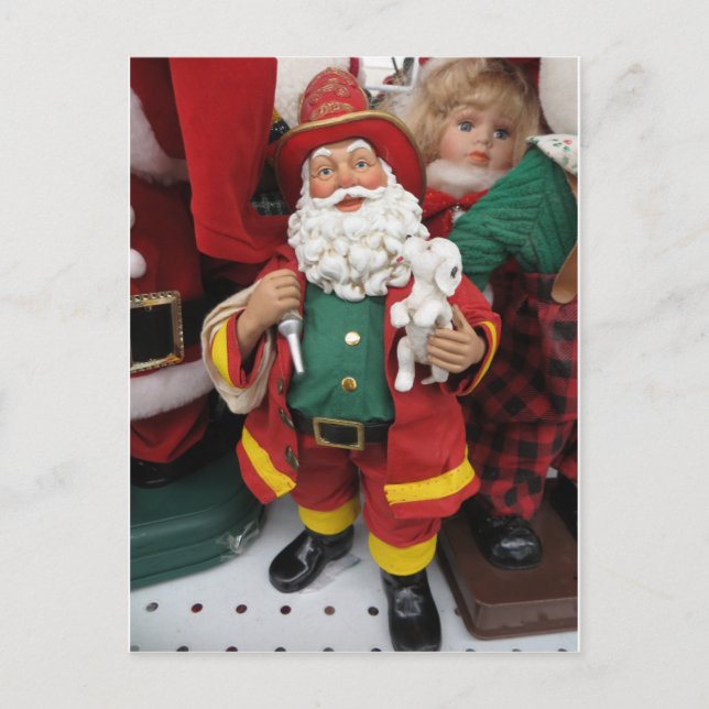 Fireman Santa Postkarte (Vorderseite)