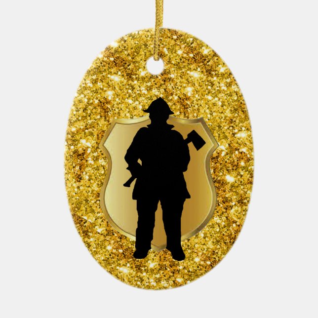 Fireman Silhouette Weihnachtsschmuck (Vorne)