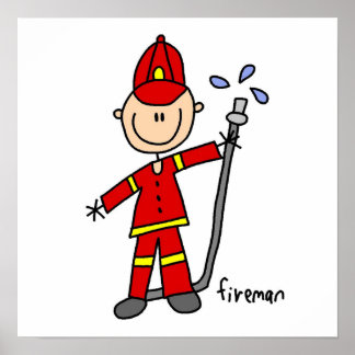 Fireman-Strichmännchen Poster
