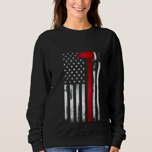 Fireman Thin Red Line American Flag AX for Firefi Sweatshirt (Vorderseite)