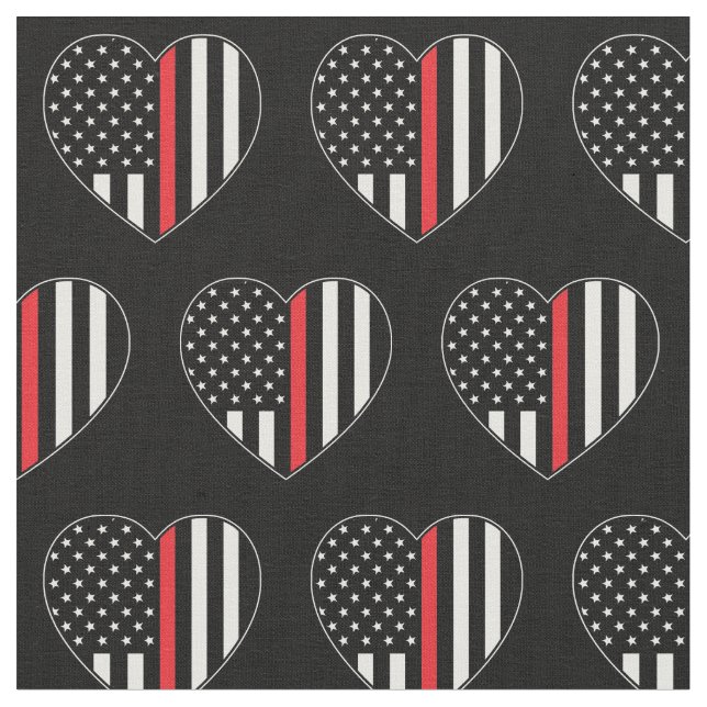 Fireman Thin Red Line American Flag Feuerwehrmann Stoff (Nahaufnahme)