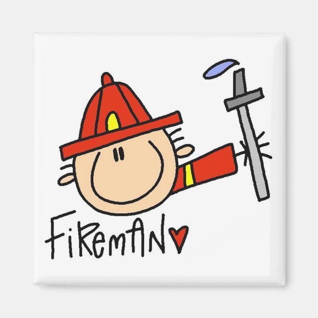Fireman Tshirts und Geschenke Magnet (Vorne)