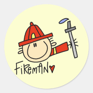 Fireman Tshirts und Geschenke Runder Aufkleber