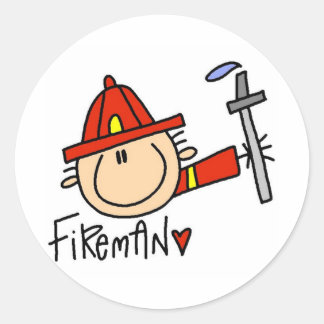 Fireman Tshirts und Geschenke Runder Aufkleber