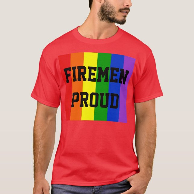 Firemen Proud Gay Rainbow Dark T - Shirt (Vorderseite)