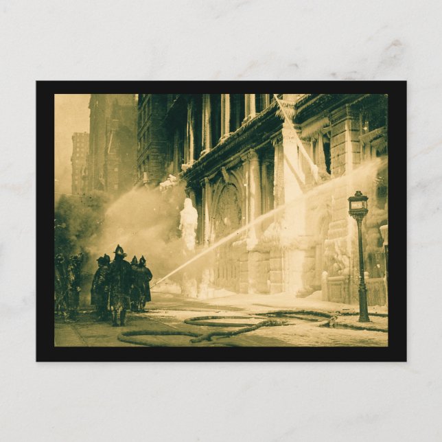 Firemen Spray Gebäude Pine Street New York Postkarte (Vorderseite)
