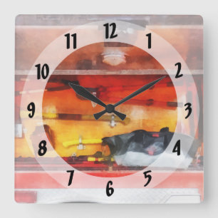 Firemen's Tools of the Trade Quadratische Wanduhr