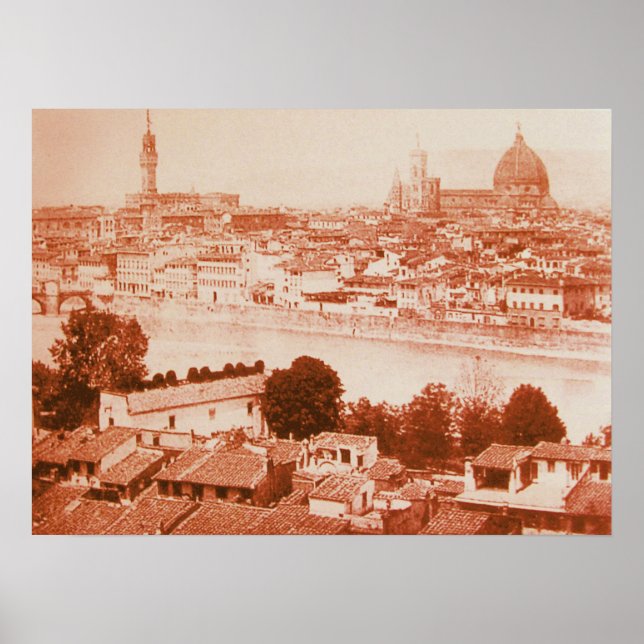 FIRENZE - ANTIQUE FLORENZ PANORAMABLICK 1859 POSTER (Vorne)