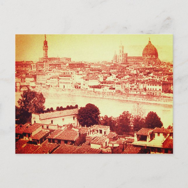 FIRENZE - ANTIQUE FLORENZ PANORAMABLICK 1859 POSTKARTE (Vorderseite)