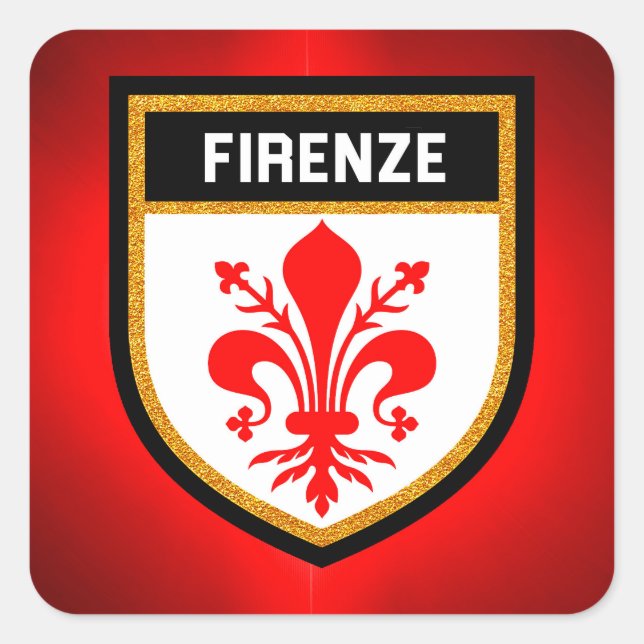 Firenze Flag Quadratischer Aufkleber (Vorderseite)