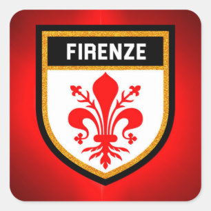 Firenze Flag Quadratischer Aufkleber