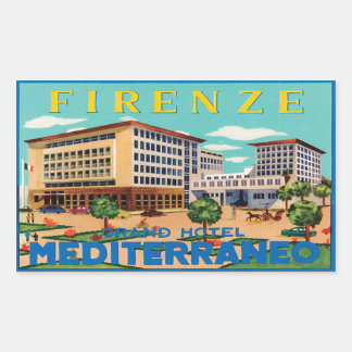 Firenze Grand Hotel Mediterraneo Rechteckiger Aufkleber