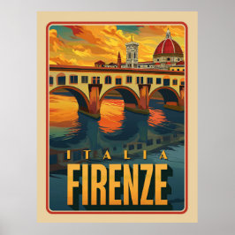 Firenze, Italien Vintag Poster