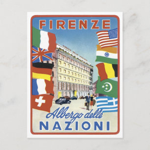 Firenze Nazioni Travel Poster Postkarte