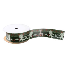 Fireplace Dragons Weihnachtsmuster Satin Ribbon Satinband