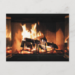 Fireplace Postcard Postkarte