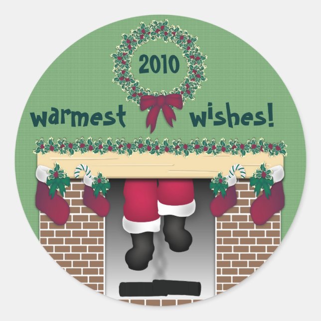 Fireplace Santa Sticker (Vorderseite)