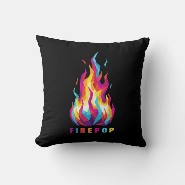 FIREPOP Farbfeuer Polygonal Kissen (Vorderseite)