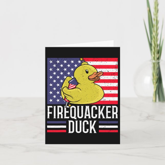 Firequacker Duck 4. Juli Firecracker Independe Karte (Vorderseite)